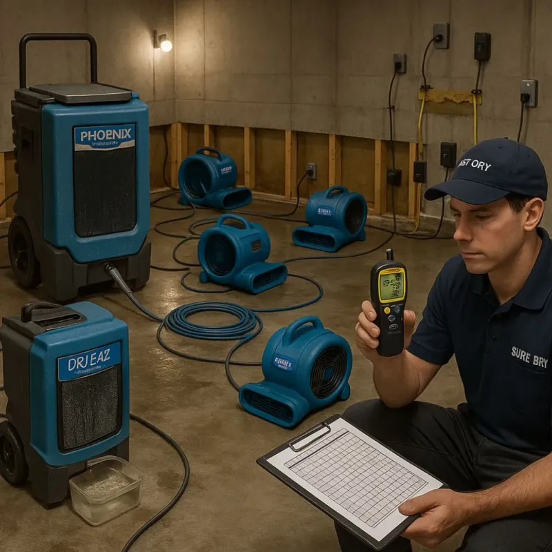 Structural Drying and Dehumidification process in Saint Helena, CA